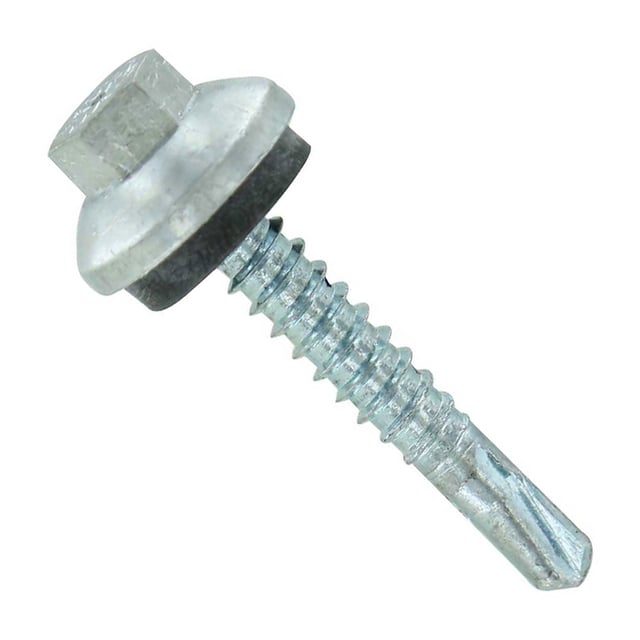 #12 x 1-1/4" ZXL Steelbinder Self-Drilling Metal Roofing Screw - Electro-Galvanized, Pkg 250