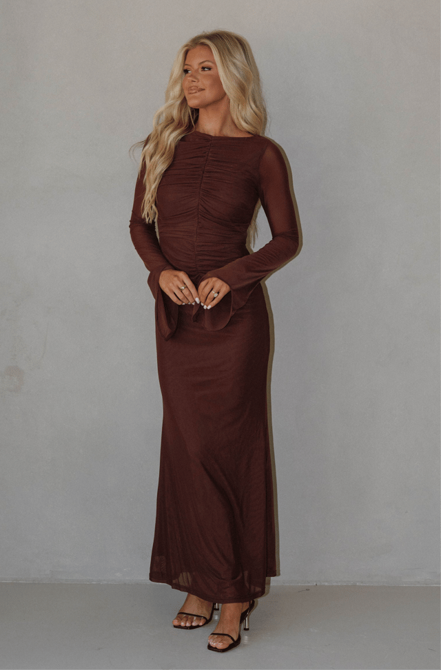 Booker Maxi Dress-Chocolate