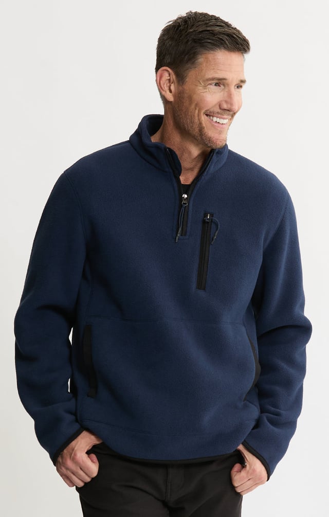 Sherpa Lined Polar Fleece Pullover Quarter Zip