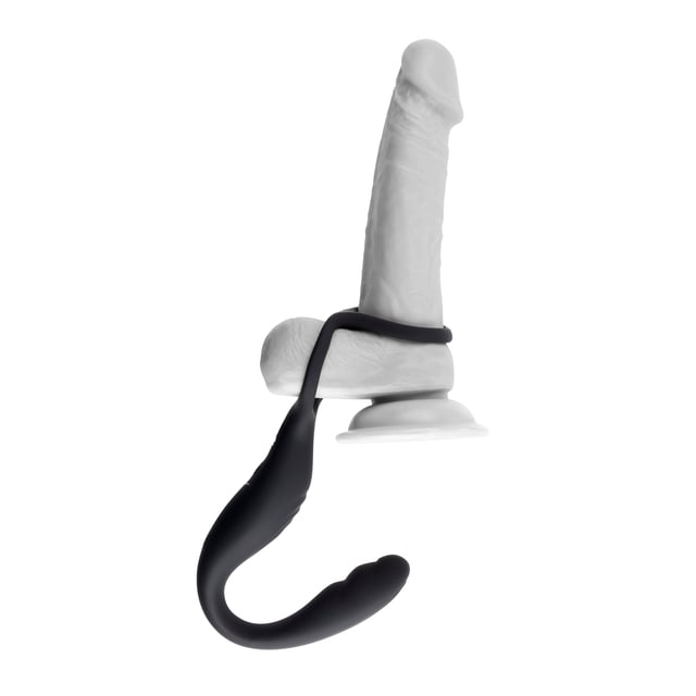 The Wrangler Vibrating Cock Ring, and Butt Plug with Remote - Black