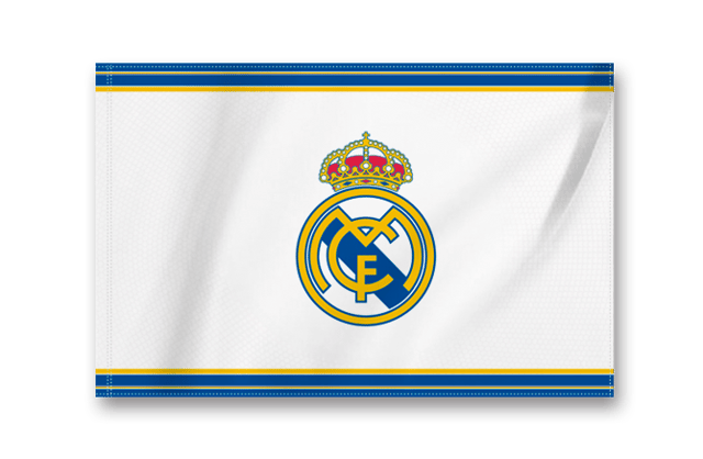 Real Madrid Crest Flag Small - White/Blue
