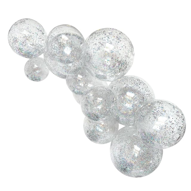 SHIPS 6/16-6/30 • Balloon Garland: 12-Cluster with Glitter in Clear (Transparent) • FINAL SALE