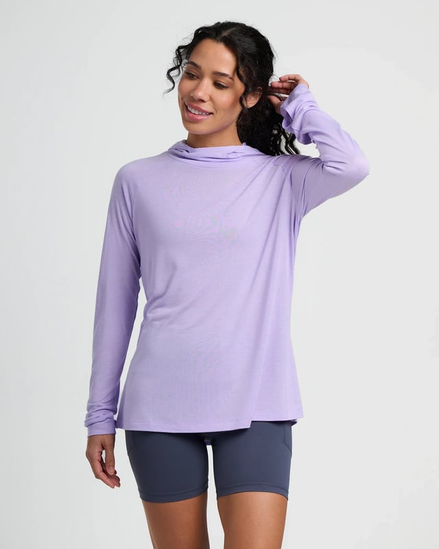Women's Bamboo Lightweight Hoodie II - Bright Lavender