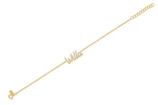 Diamond Script Name Bracelet