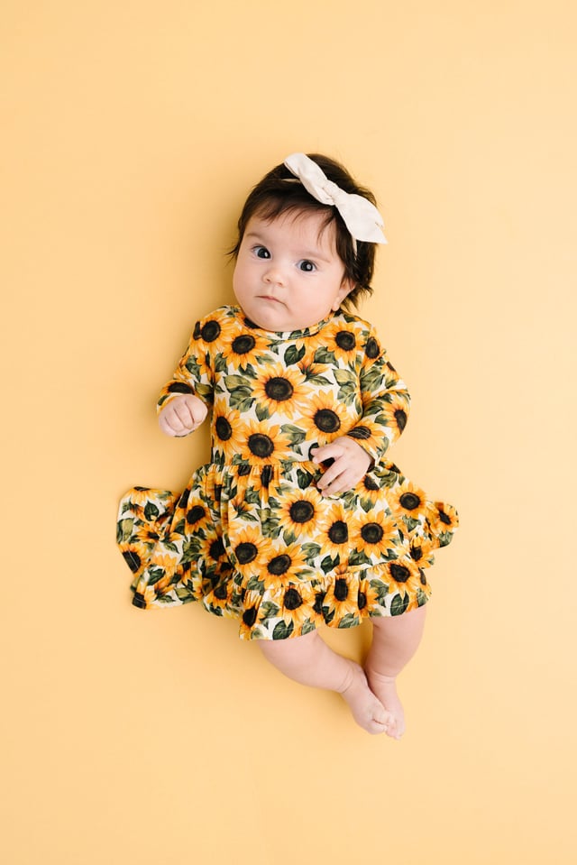 Wild Sunflower Bodysuit Bamboo Dress