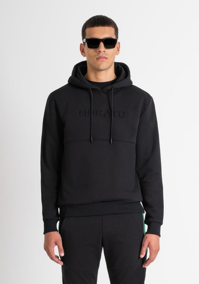 SUDADERA CON CAPUCHA RELAXED FIT DE TEJIDO SOSTENIBLE DE MEZCLA DE ALGODÓN CLARO