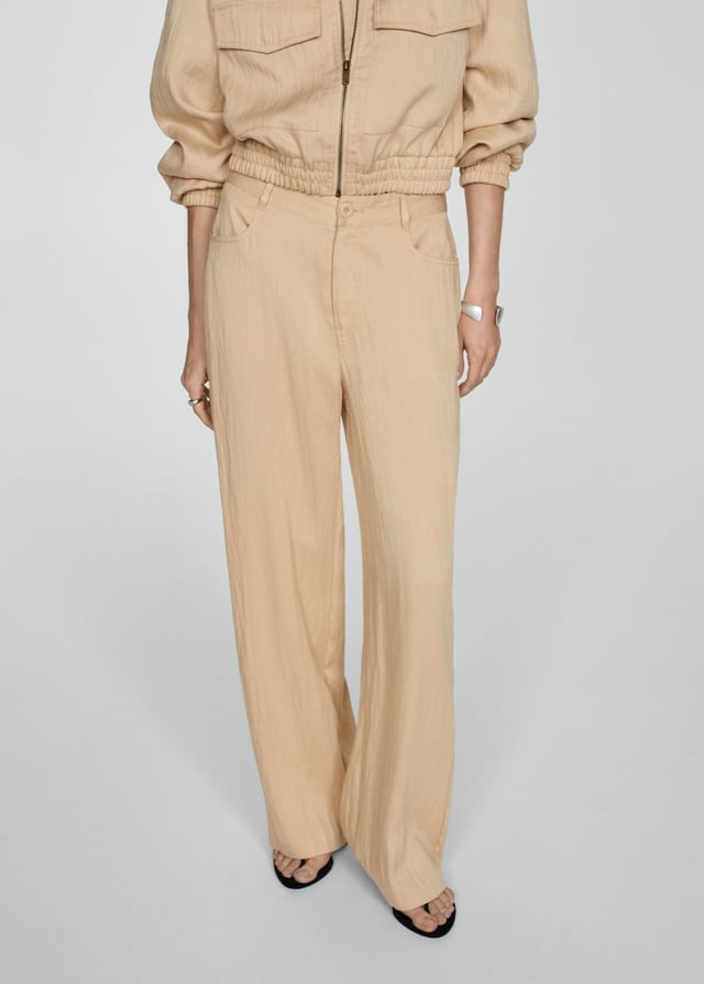 Flowy straight-fit pants - Women | MANGO OUTLET USA