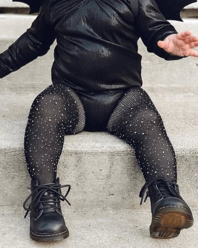PREORDER! Rhinestone Fishnet Tights - Black
