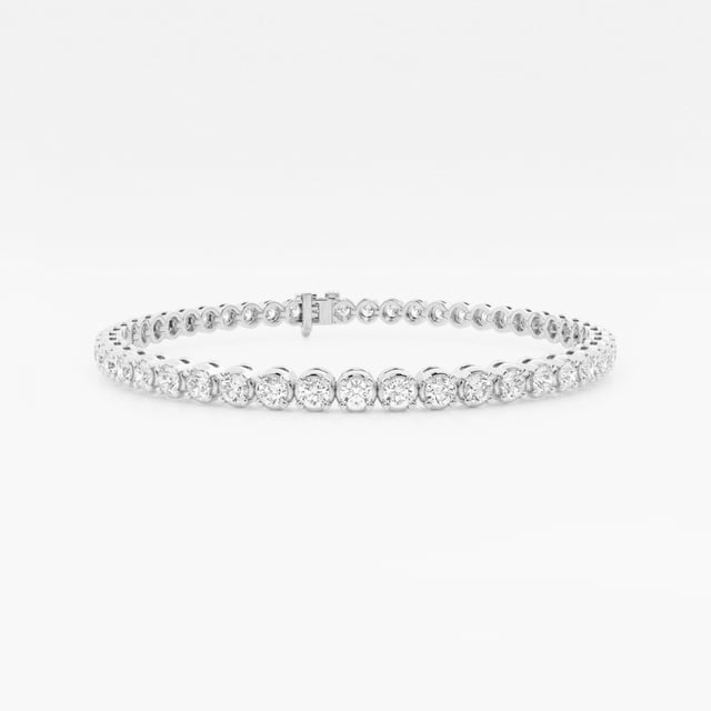 5 ctw Round Lab Grown Diamond Four-Prong Tennis Bracelet - 7 Inches 14K White Gold, DE, VS1