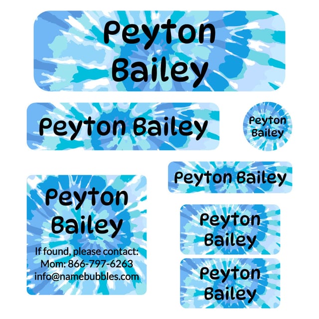 Tie-Dye Art School Labels Pack