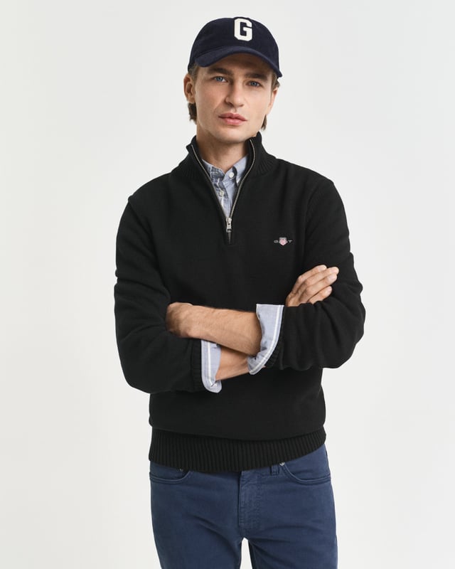 Casual Cotton Half-Zip Sweater