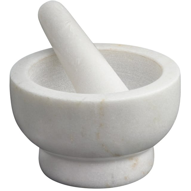 Marble Footed Mortar And Pestle - White
