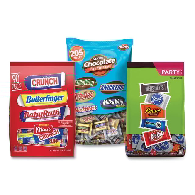 National® All Time Favorites Minis Mix, Hersheys/Mars/Nestle, 8.84 lbs Total, 3 Bag Bundle (GRR600B0005)