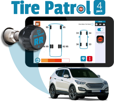 Tire Patrol: Tire Pressure Sensor 4-pk for Towed Vehicles and Trailers