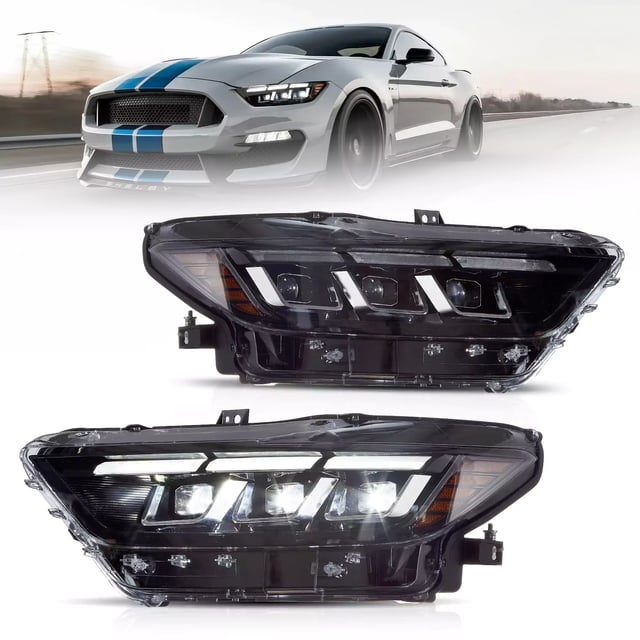 15-17 Ford Mustang LED Headlights Update 2024 S650 Style - Vland Headlight Assembly, Tail Light | Aftermarket HID Headlights, Fog Lights, Demon Eyes