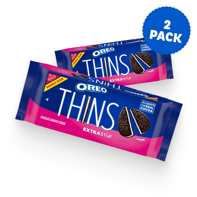 OREO Thins Extra Stuf Chocolate Sandwich Cookies, Family Size