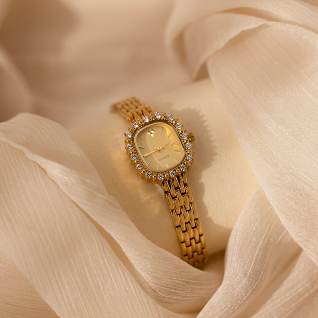 Pave Blossom Timepiece in Diamond