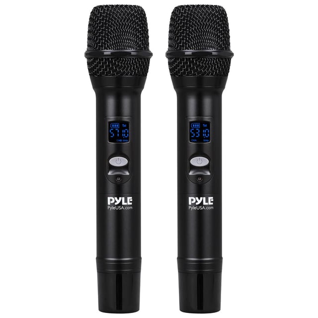 Wireless Microphone System - Karaoke Ready, Bluetooth, Dual Handheld Mics