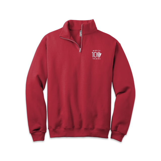 Cozy Up Quarter-Zip Red Sweatshirt