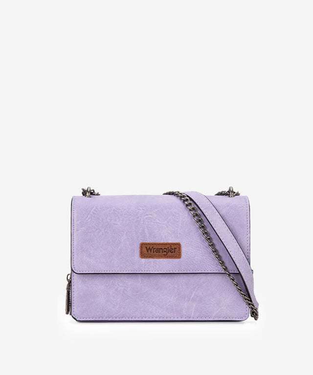 Wrangler Full-Grain Leather Flap Crossbody Purse