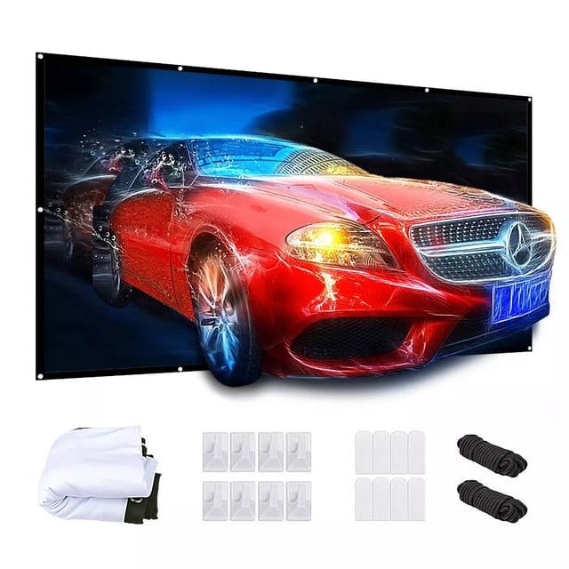 VANKYO Projector Screen 120" 4K HD Projection Screen with Peel and Hooks