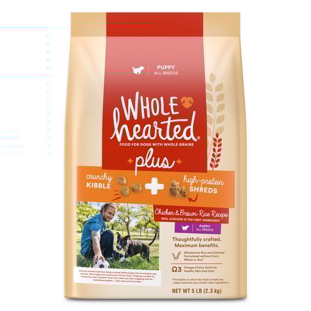 WholeHearted Plus Chicken & Brown Rice Recipe with Whole Grains Dry Puppy Food, 5 lbs.