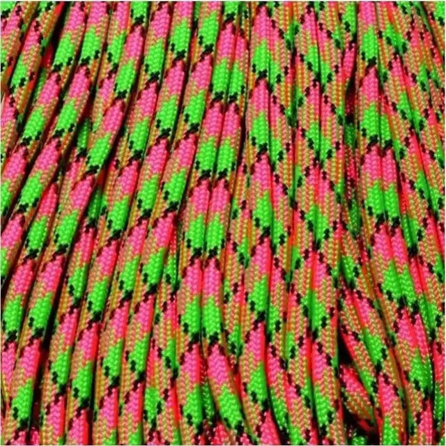550 Paracord Watermelon Made in the USA Nylon/Nylon (100 ft)