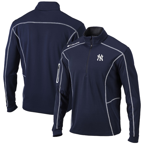 Men's New York Yankees Columbia Navy Shotgun Omni-Wick Quarter-Zip Pullover Jacket