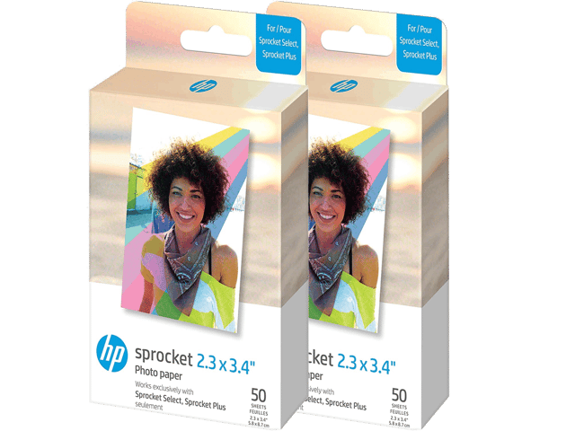 HP Sprocket 2.3" x 3.4" Premium Zink Sticky Back Photo Paper (100 Sheets)