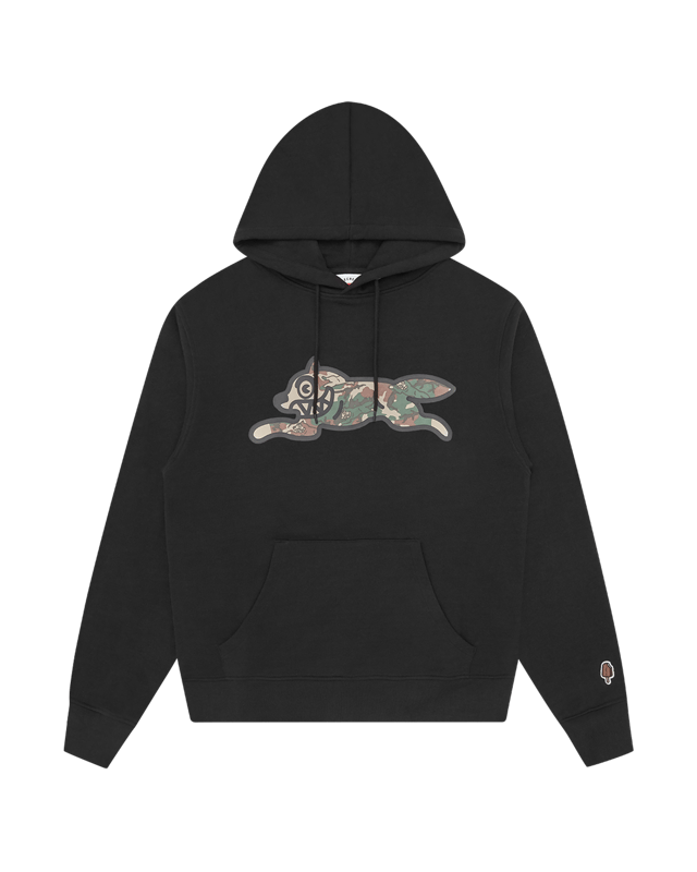 Woodland Camo Running Dog Popover Hood