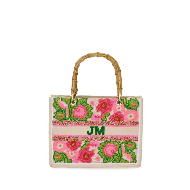 The Juliana Mini Beaded Tote - Flower Garden