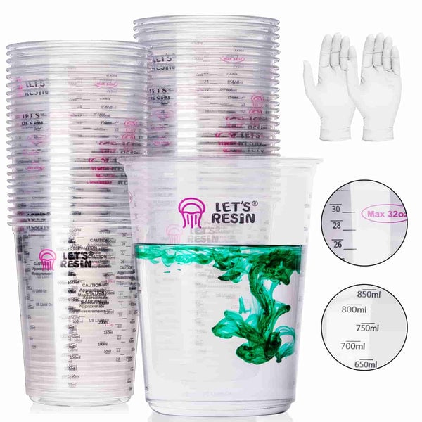 32oz/1000ml Mixing Cups Kit - 50 Pcs