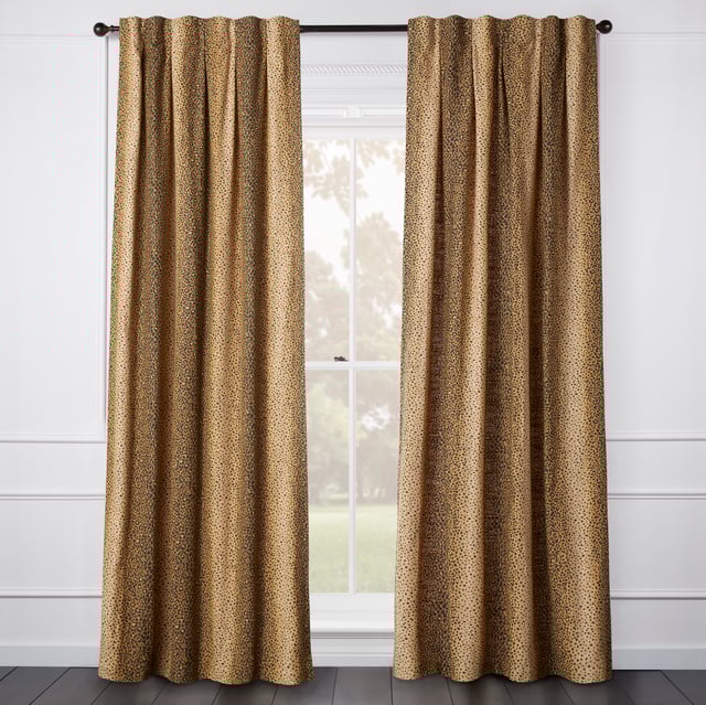 Leo Leopard Golden Bronze Curtain - Custom