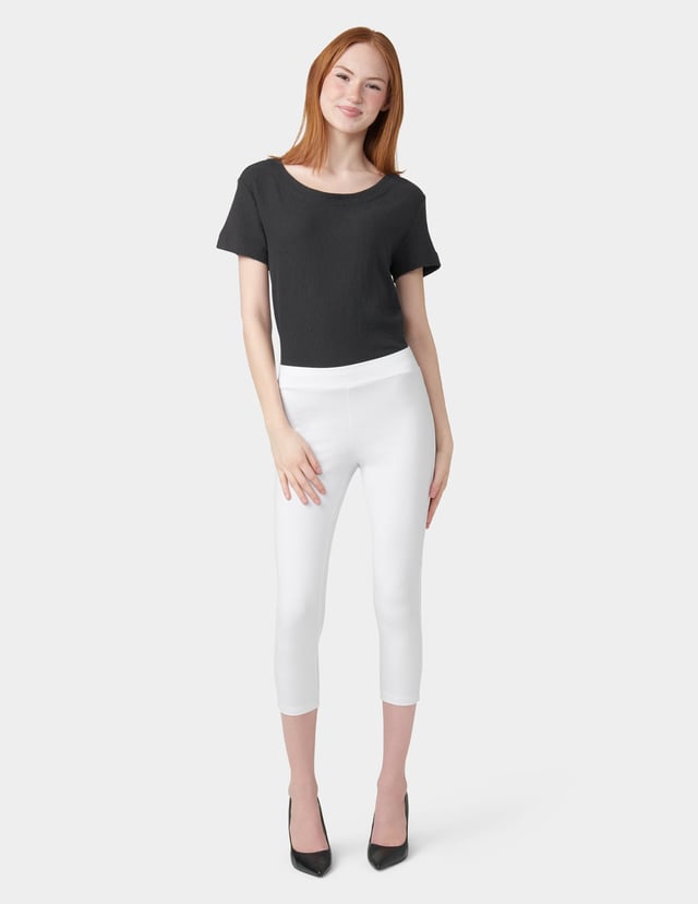 Wide Waistband Blackout Cotton Capri