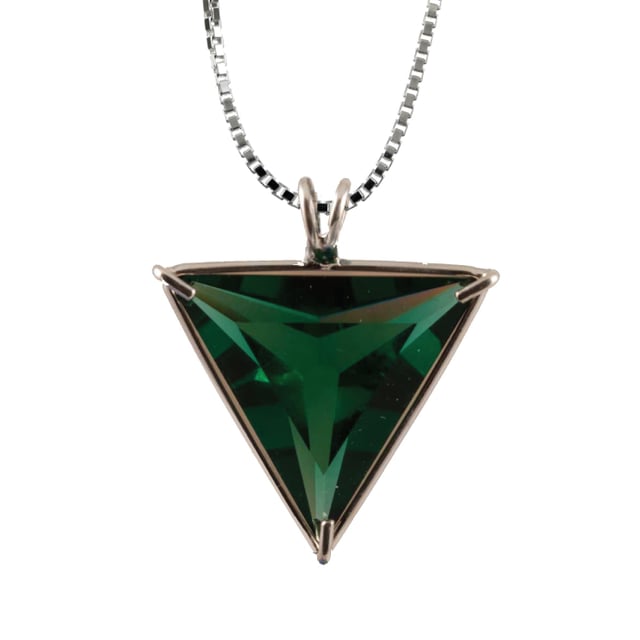 Siberian Green Quartz Angelic Star Chain Pendant