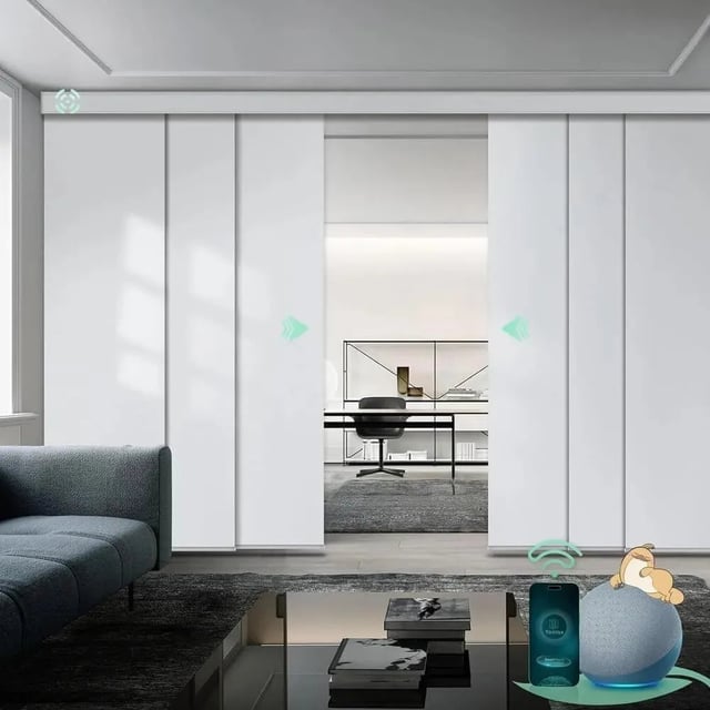 Yoolax Custom XL Smart Sliding Door Blinds Hardwired