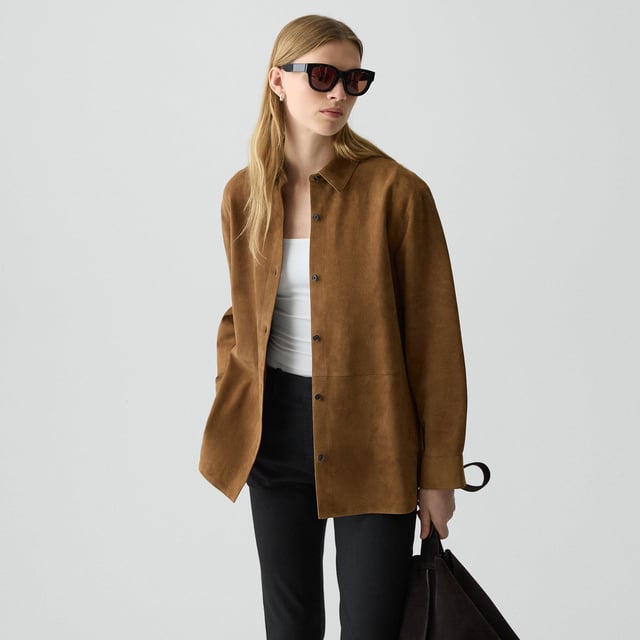 Suede Classic Menswear Shirt | Theory