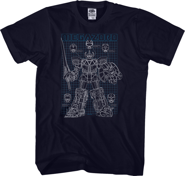 Schematic Megazord Mighty Morphin Power Rangers T-Shirt