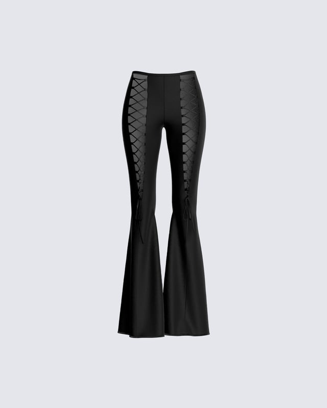 Brady Black Lace Up Pant