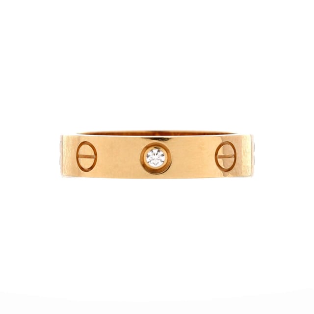 Love Wedding Band 1 Diamond Ring 18K Yellow Gold with Diamond