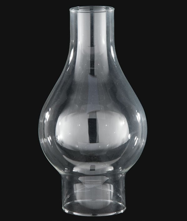 3" Fitter,  9-1/4" Tall Clear Chimney, Large Bulge (57964)
