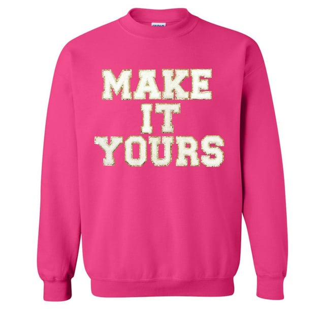 Make It Yours™ Letter Patch Crewneck Sweatshirt