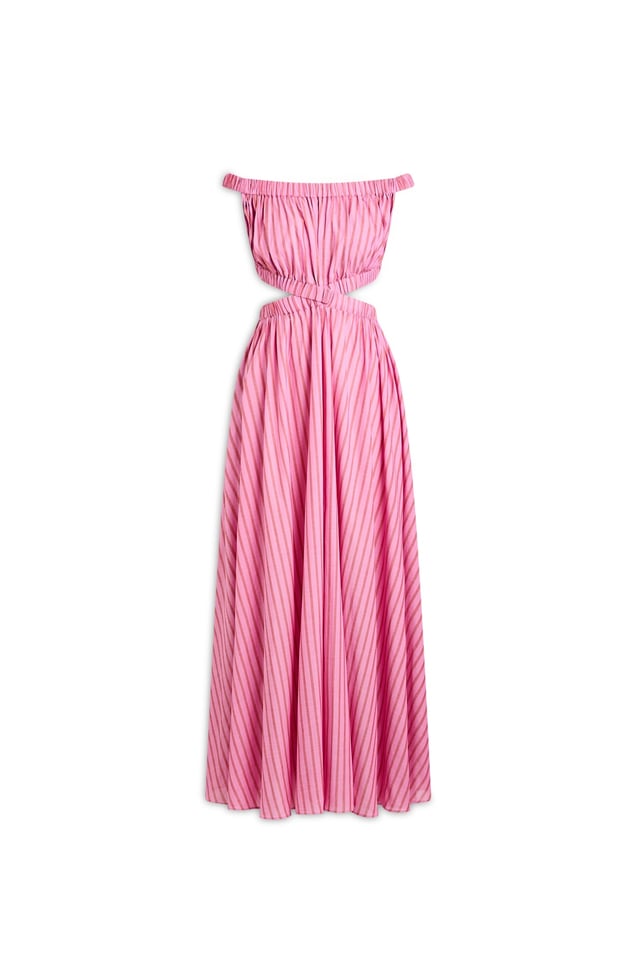 STRIPE VOILE DRESS - PINK.RASPBERRY