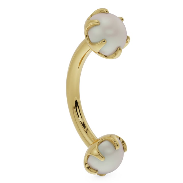Pearl Prong-Set Curved Barbell
