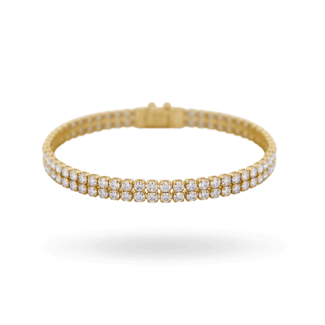 10K Gold 2 Row Moissanite Tennis Bracelet