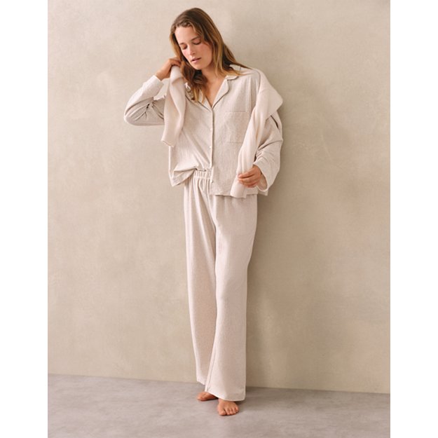 Organic Cotton Jersey Fine Stripe Relaxed Pajama Set | Pajamas | The White Company