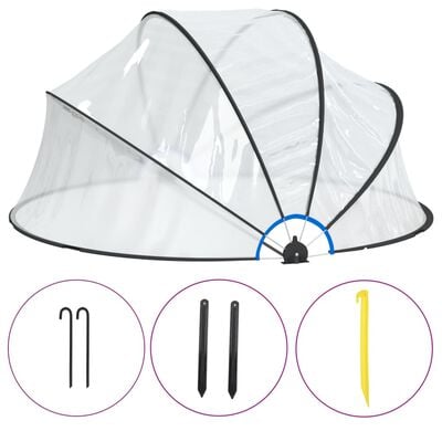 vidaXL Pool Dome Transparent PVC, Fiberglass Large Collapsible