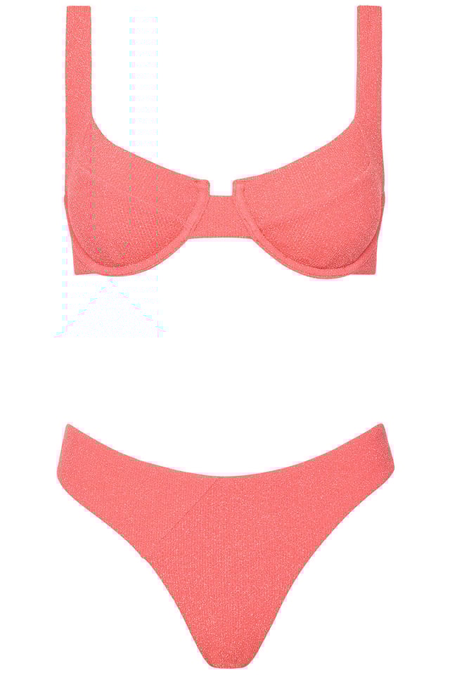 Laguna Bikini Peach Lurex Set