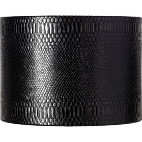 Springcrest Julie Black Reptile Print Drum Shade 15x15x11 (Spider)