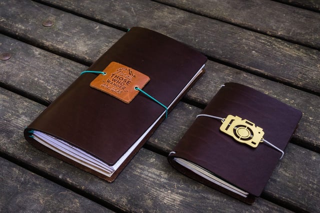 Traveler's Notebook Leather Cover-Dark Brown